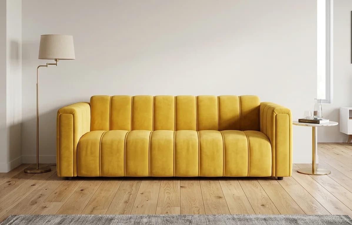 The Onyx Black Velvet Sofa view 2