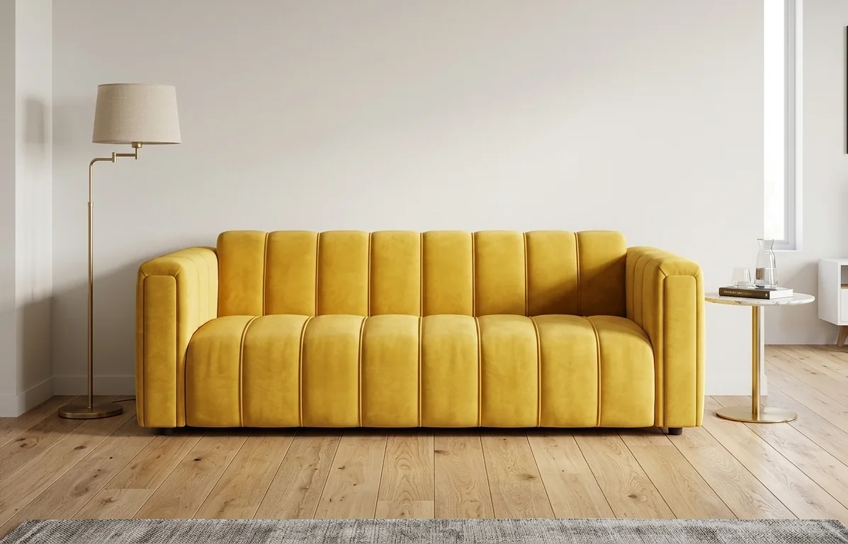 The Yellow & Velvet Channel-Tufted Sofa